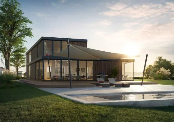 Modernes Sonnensegel